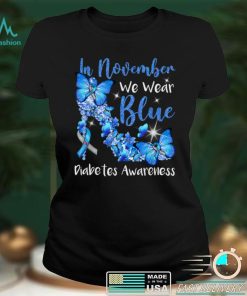 Official In November We Wear Blue Butterflies Diabetes Awareness Sweater Shirt