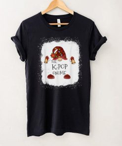 Official K Pop Gnome Buffalo Plaid Christmas Light Bleached Sweater Shirt