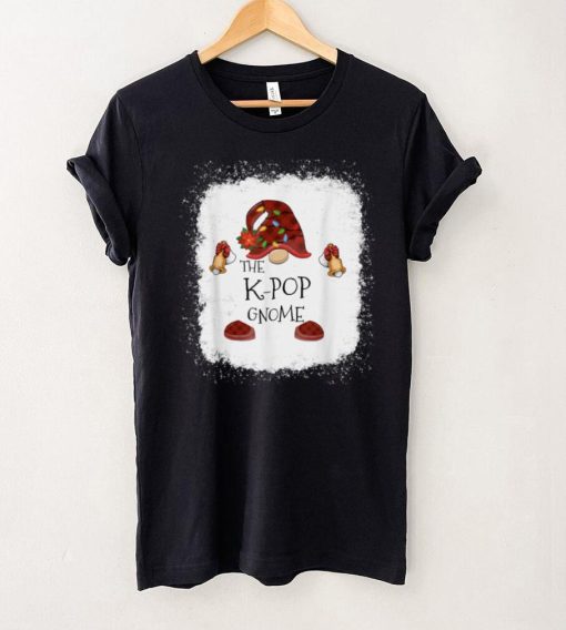 Official K Pop Gnome Buffalo Plaid Christmas Light Bleached Sweater Shirt