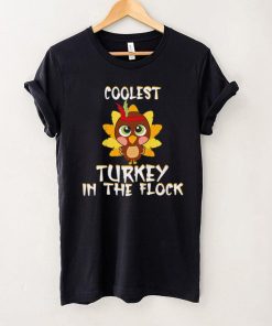 Official Kids Coolest Turkey In The Flock Toddler Boys Thanksgiving Kids T Shirt