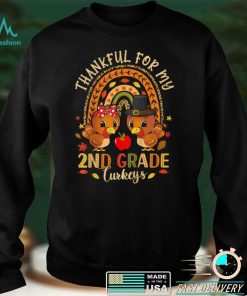 Official Kids Kids Teacher Thankful For My Little Turkeys 2nd Grade Sweater Shirt