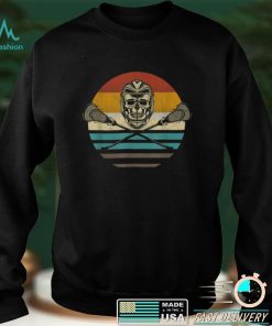 Official Lacrosse Skull Vintage Retro Lacrosse Stick Sun Gift Sweater Shirt