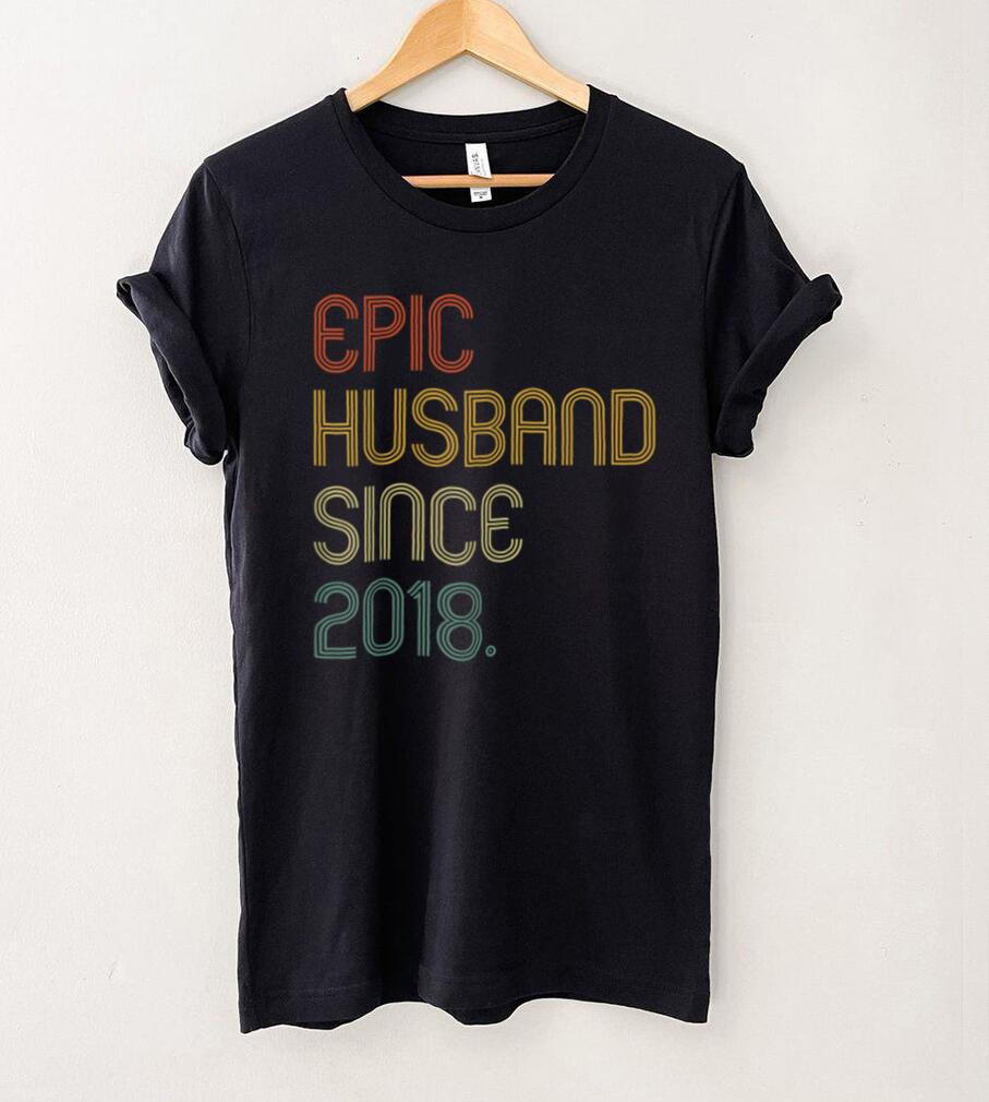 Official Men Women 4th Wedding Anniversary Epic Husband Since 2018 T Shirt Hoodie, Sweat