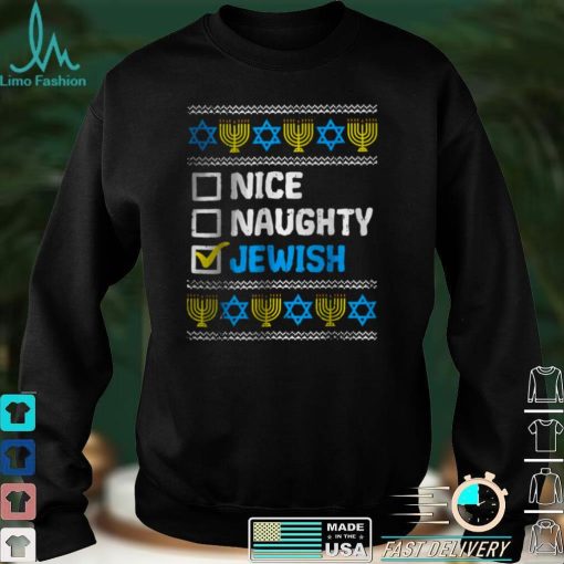 Official Nice Naughty Jewish Ugly Hanukkah Sweater Chanukah Jew Gift T Shirt hoodie, Sweater