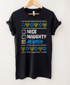 Official Nice Naughty Jewish Ugly Hanukkah Sweater Chanukah Jew Gift T Shirt hoodie, Sweater