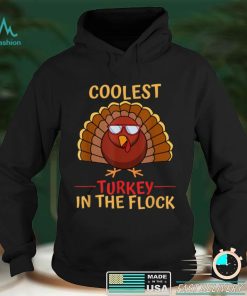 Official Official Coolest Turkey In The Flock Funny Thanksgiving Turkey T Shirt