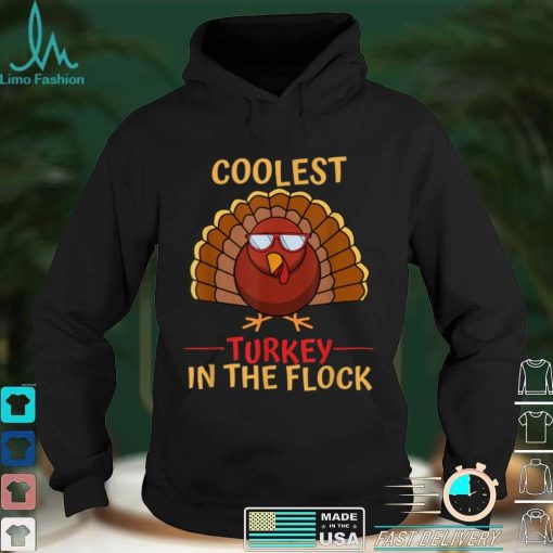 Official Official Coolest Turkey In The Flock Funny Thanksgiving Turkey T Shirt