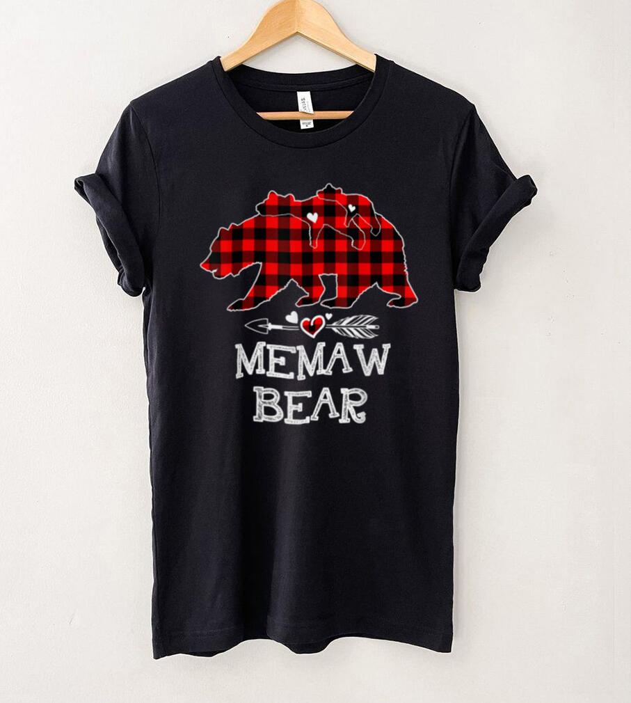 Official Red Plaid Memaw Bear Two Cubs Matching Pajama Family Buffalo T Shirt Hoodie, Sweat