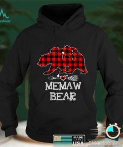 Official Red Plaid Memaw Bear Two Cubs Matching Pajama Family Buffalo T Shirt Hoodie, Sweat