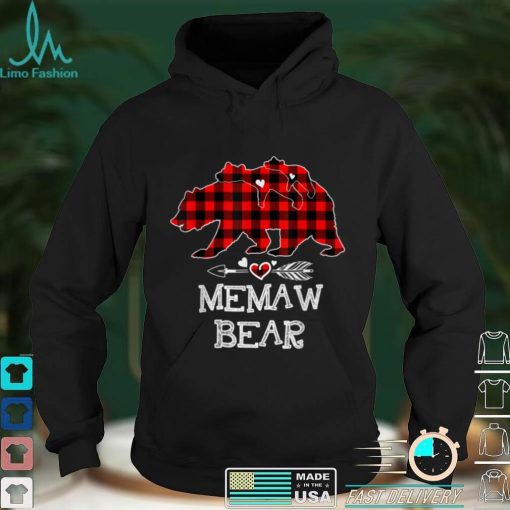 Official Red Plaid Memaw Bear Two Cubs Matching Pajama Family Buffalo T Shirt Hoodie, Sweat