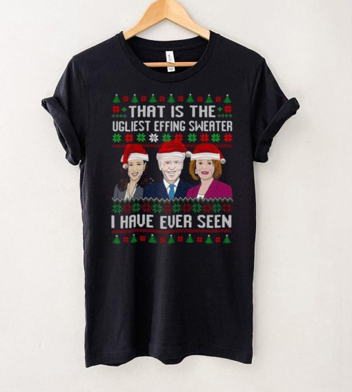 Official Santa Kamala Harris Joe Biden Nancy Pelosi I have ever seen that is the Ugliest effing Christmas shirt