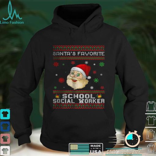 Official Santas Favorite Social Worker Christmas T Shirt hoodie, Sweater