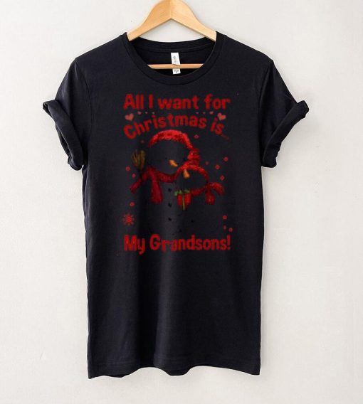 Official Snowman Santa All I want for Christmas is My Grandsons 2021 Shirt