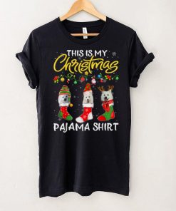 Official This Is My Christmas Pajama American Eskimo Dog Xmas Lights T Shirt