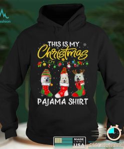 Official This Is My Christmas Pajama American Eskimo Dog Xmas Lights T Shirt