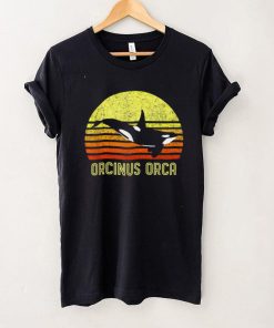 Orca Killer Whale Dolphin Marine Science Biologist Retro Sun T Shirt