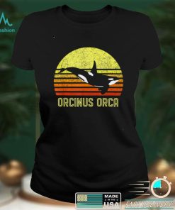 Orca Killer Whale Dolphin Marine Science Biologist Retro Sun T Shirt