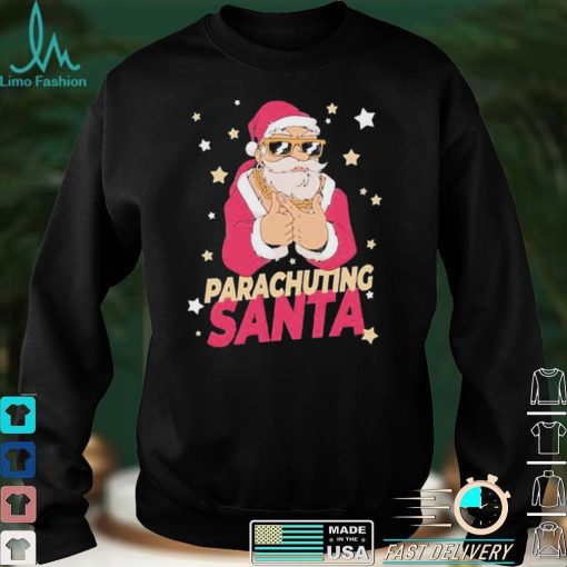 Parachuting Santa Claus Christmas Holiday Parachuting Sweater Shirt