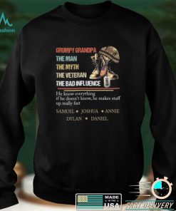 Personalized grumpy grandpa the man the myth the veteran the bad influence shirt
