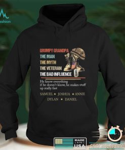 Personalized grumpy grandpa the man the myth the veteran the bad influence shirt