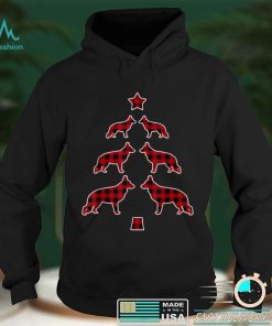 Red Plaid German Shepherd Dog Christmas Tree Pajamas Xmas T Shirt