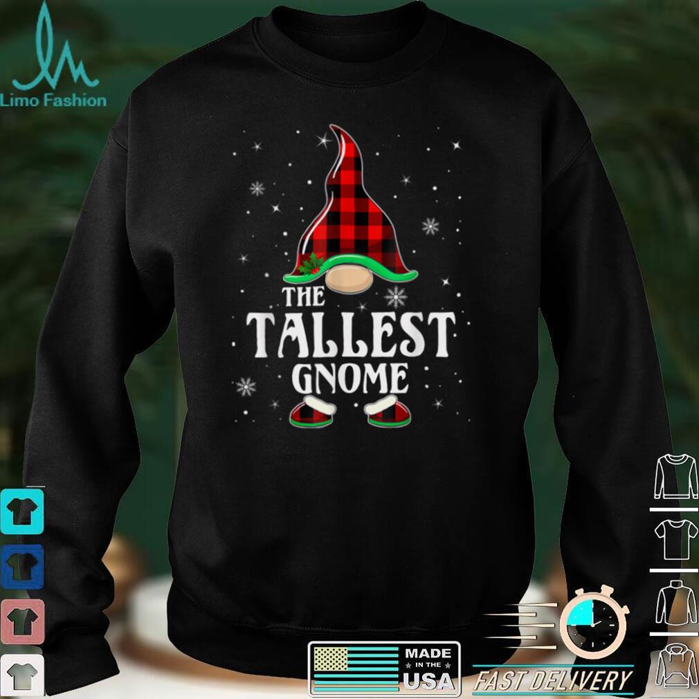Tallest Gnome Buffalo Plaid Matching Family Christmas Pajama T Shirt