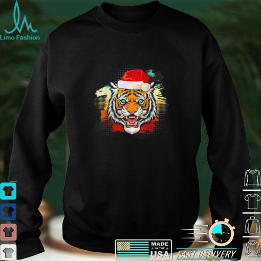 Tiger Gifts Woman Christmas Santa Hat Animal Lover Whisperer Shirt