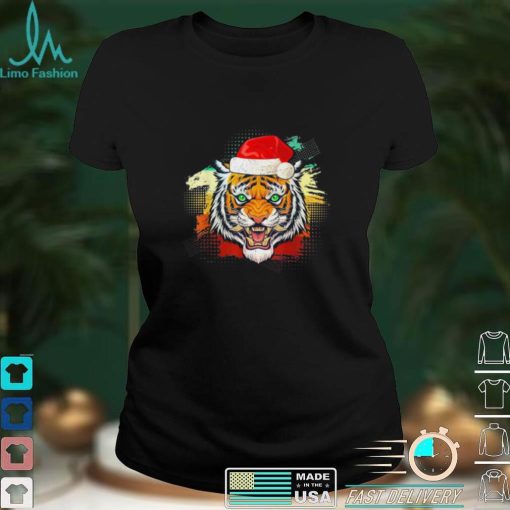 Tiger Gifts Woman Christmas Santa Hat Animal Lover Whisperer Shirt