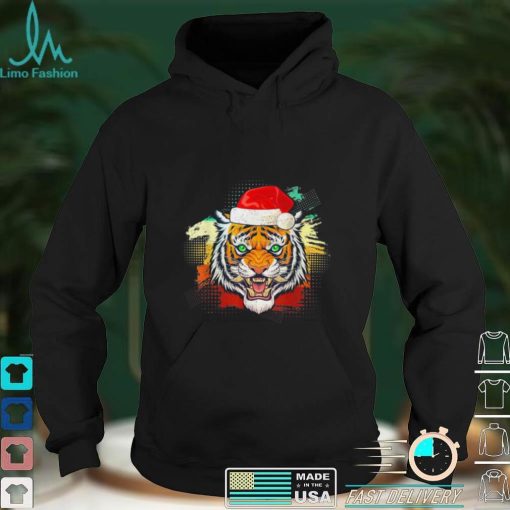 Tiger Gifts Woman Christmas Santa Hat Animal Lover Whisperer Shirt