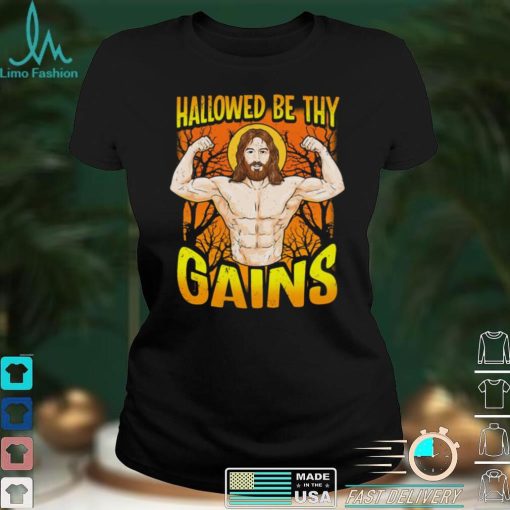 WEIGHT LIFTING L1 Hallowed Be Thy Gains Jesus Classic T Shirt