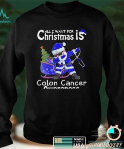 Womens All I Want For Christmas Is Cure for Colon Cancer Awareness Shirt