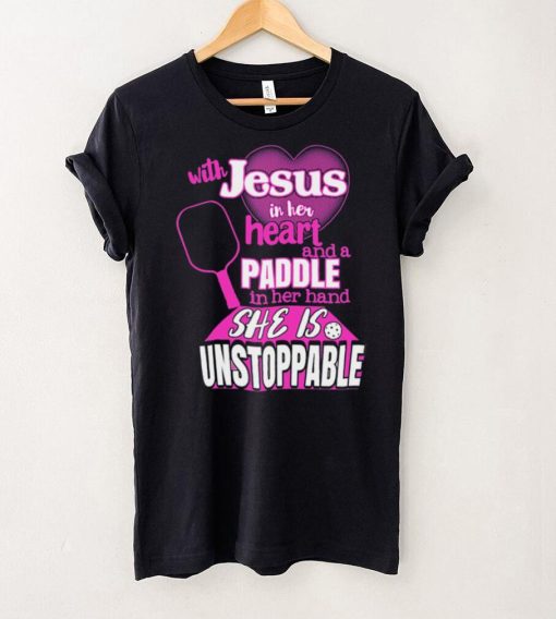 Womens Jesus and a Pickleball Paddle Saying Motivational t shirts Hooded Sweatshirt