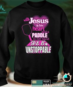 Womens Jesus and a Pickleball Paddle Saying Motivational t shirts Hooded Sweatshirt