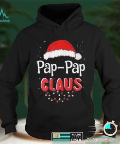 Womens Pap Pap Claus Christmas Santa Hat Family Matching Pajama T Shirt
