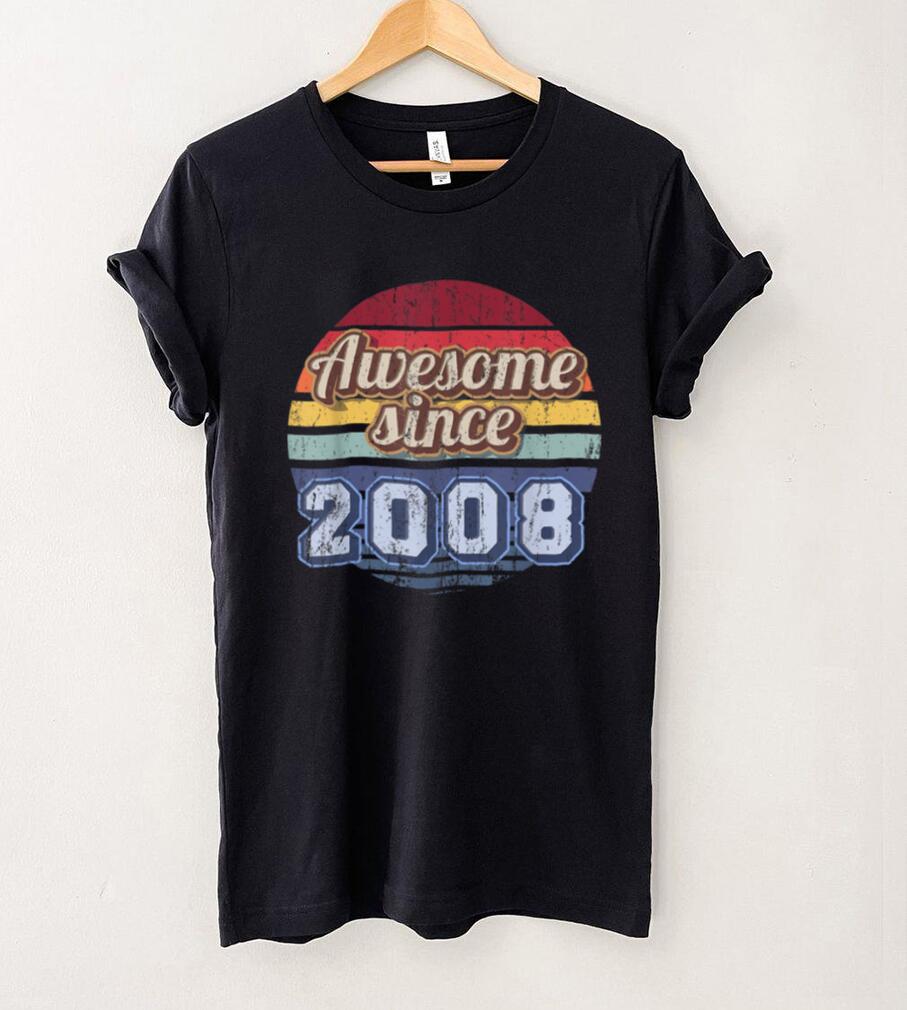 Awesome Since 2008 13th Birthday Party Retro Vintage Men T Shirt hoodie, sweater Shirt