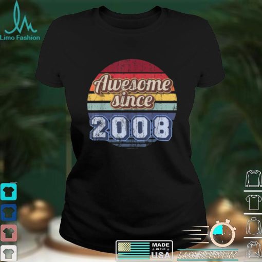 Awesome Since 2008 13th Birthday Party Retro Vintage Men T Shirt hoodie, sweater Shirt