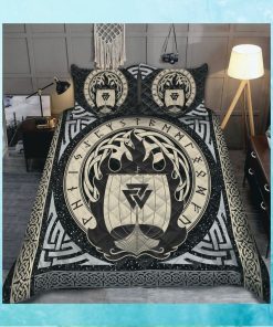 Boat Of Viking Symbol All Over Quilt Bedding Set