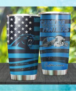 Carolina Panthers NFL American Flag Custom Name Stainless Steel Tumble