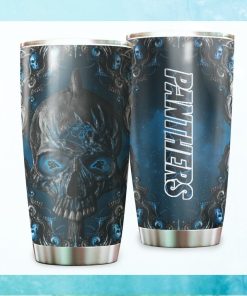 Carolina Panthers NFL Logo Skull Design Stainless Steel Tumblers Cup 2