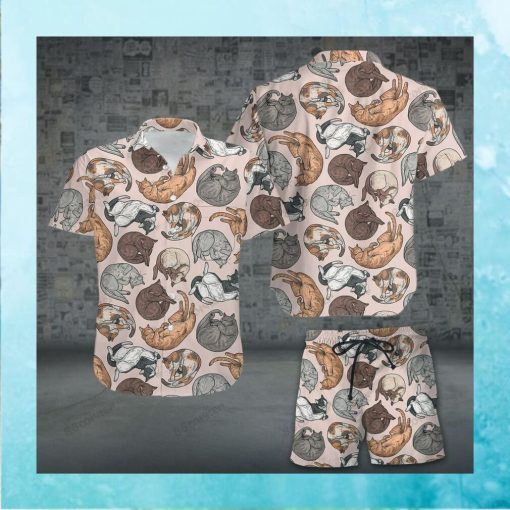 Cat Lover Hawaii Shirt and Short Set