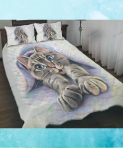 Cat in Blanket Quilt Bedding Set
