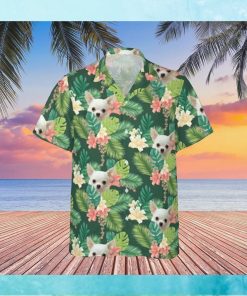 Chihuahua Lily Flower Tropical Shirt Dog Hawaiian Button Up Shirt Gift Ideas For Sister