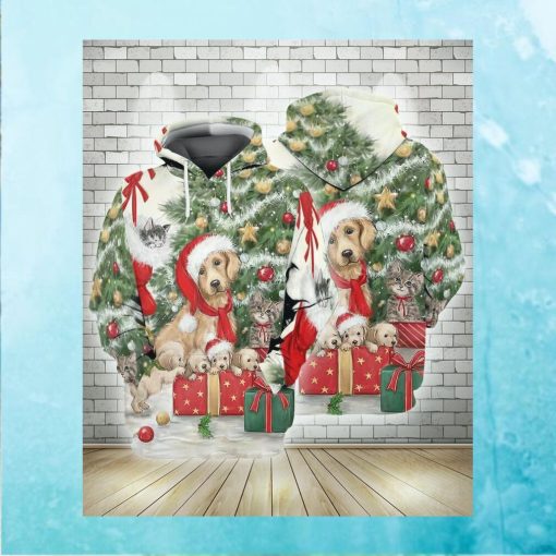 Christmas Dog and Puppies Hoodie