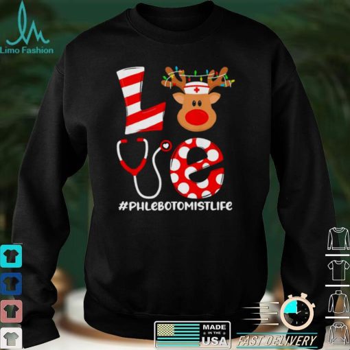 Christmas Nurse Love Phlebotomist Life Santa Reindeer Nurse Hat Elf Sweater Shirt