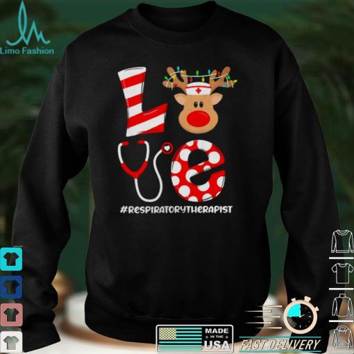 Christmas Nurse Love Respiratory Therapist Santa Reindeer Nurse Hat Elf Sweater Shirt