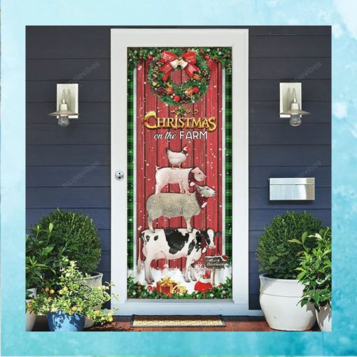 Christmas On The Farm Cattle Door Cover