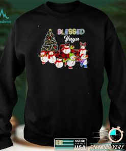 Christmas Snowman Blessed Yaya Grandma Christmas Sweater Shirt