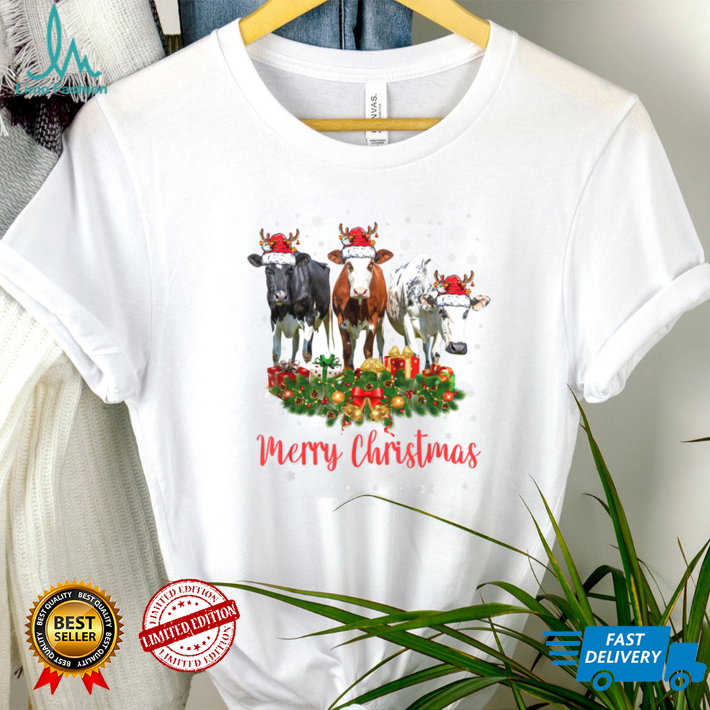 Cow Christmas Lights Tree Sweater Stocking Ornaments Xmas T Shirt Hoodie, Sweter Shirt