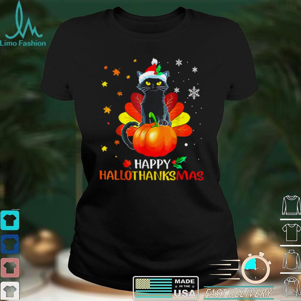 Funny Black Cat Turkey Hallo thank mas Happy Thanksgiving T Shirt hoodie, Sweater Shirt