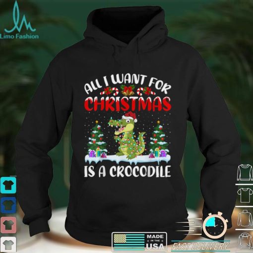 Funny Santa Hat All I Want For Christmas Is A Crocodile T Shirt hoodie, Sweater Shirt